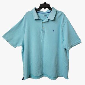 Izod Advantage Performance Natural Stretch Polo Shirt 2XL Light Blue Mens Cotton